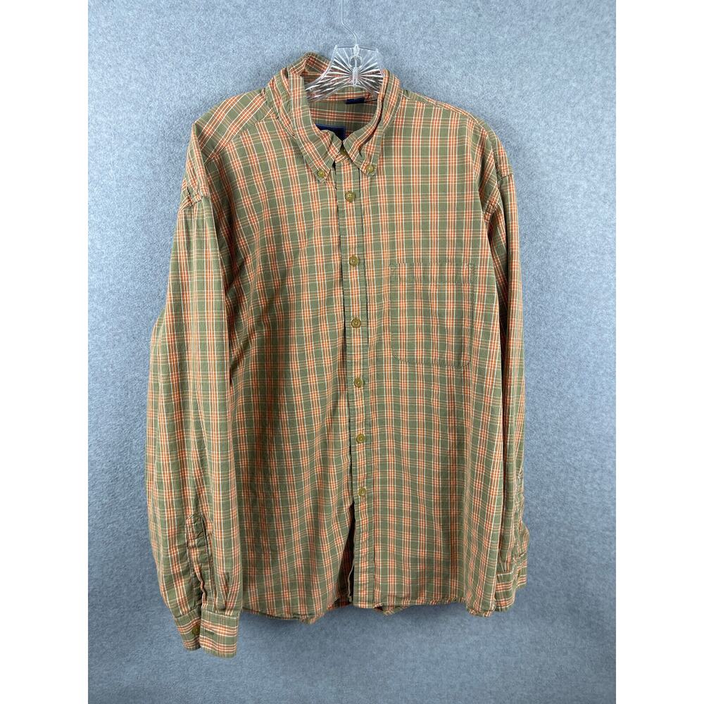 IZOD Shirt‎ Size XL Plaid Long Sleeve Button Down Cuffed Casual Cowboy